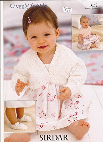 Sirdar Snuggly Bubbly Knitting Pattern 1652 Bolero & Shoes NB-6yrs