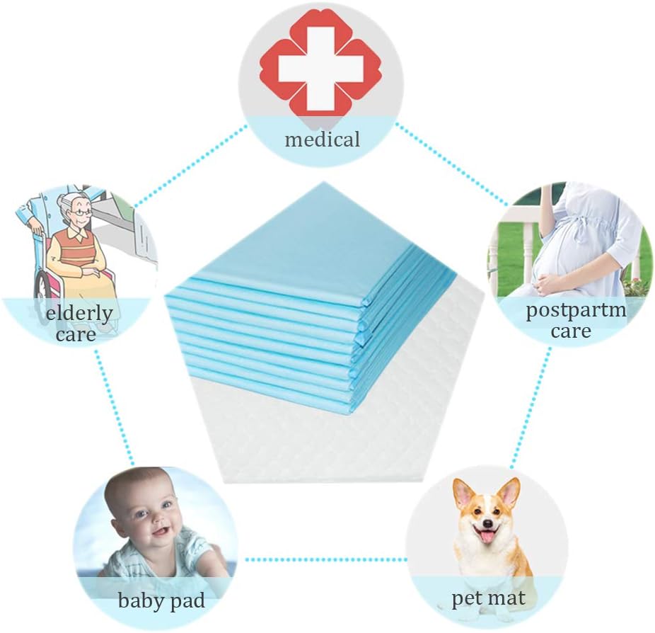 Disposable Incontinence Bed Pads with Heavy Absorbency for Adults,Baby,Women and Pet,Waterproof,Heavy Absorbency Incontinence Blue Underpads(24"x36"10pack): Health & Personal Care