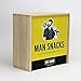 MAN SNACKS - Manly Snacks Packed In A Manly Wooden Box. It's A Gift Basket for Real Men. Makes A Great Birthday Gift, College Care Package Or Thank You Gift.