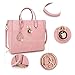 Extra Large Satchel Handbags Leather Tote Designer Purse w/Removable Shoulder Strap Pink