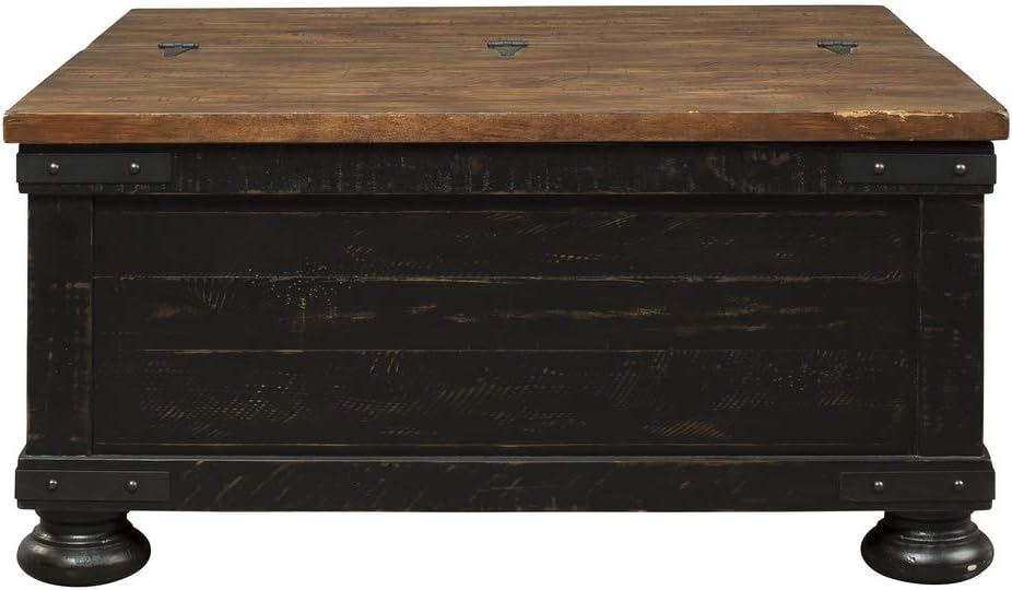 Signature Design by Ashley Valebeck Square Lift Top Cocktail Table Black/Brown: Kitchen & Dining