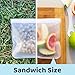 Reusable Storage Bags - PINE BEACH | Safe Ziploc Leakproof Seal, BPA & Silicone Free, Best Washable Eco Stasher for Lunch Food Travel (6)