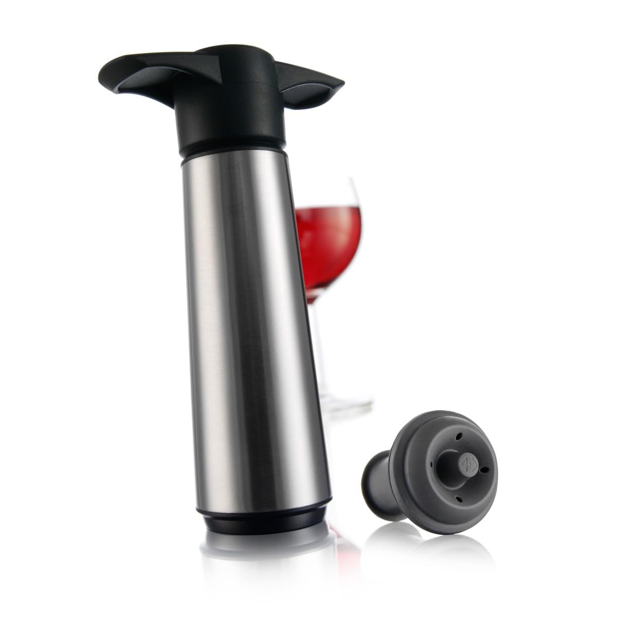 Vacu Vin Wine Saver Stainless Steel (1 Pump, 2 Stoppers), Silicone, Grey, einheitlich 6492606