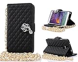Note 4 Case,Samsung Galaxy Note 4 Case, Welity Black Color Bling Premium Black Color PU Leather Wallet Credit ID Card Slot Stand Holder Purse Phone Case Cover for Samsung Galaxy Note 4