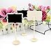 KIWISUNNY Irregular Mini Blackboard Chalkboard Wooden Message Board Holder with stand for Party wedding table Number/place card setting decoration,set of 10