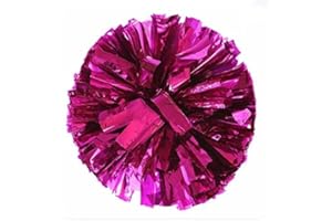 PUZINE 2pack/4pack 13" Cheerleading Metallic Foil & Plastic Ring Pom Poms Cheerleading Poms 100g