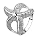 Happy Gogou Fashion 925 Silver Plated Jewelry Chic Curvy Starfish Lovely Party Ring Size 7 8 (7)