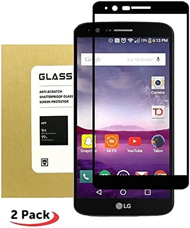 For LG Stylo 3 LS777/ Stylo 3 Plus TP450 Tempered Glass Screen Protector, Timbay [2-Pack] 9H Scratch Resistant Thin HD Clearness Bubble Free Film for LG Stylus 3/ LG LS777 [5.7 Inch] Black