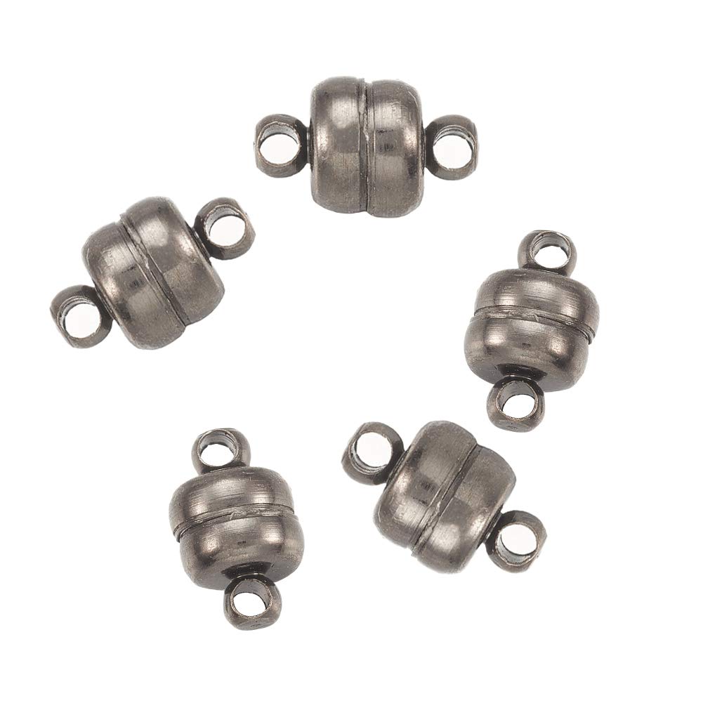 Airssory 5 Sets Oval Magnetic Clasps Magnet Converter for Bracelet Necklace Making GunColor 11x7mm