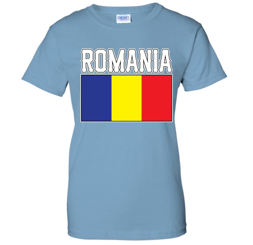 Romania Bold Lettering Flag Romanian National Pride T Shirt 6854