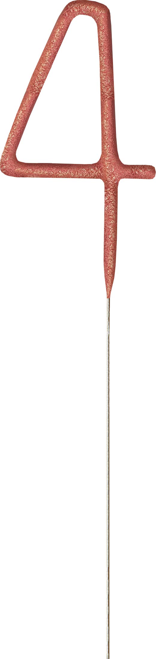 Rose Gold 4th Glitz Birthday Sparkler (17cm) - Perfect for Birthdays Cake Topper Decoration, Anniversary & More - 1 Pc