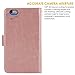 BENTOBEN iPhone 6 Plus Case, iPhone 6S Plus Wallet Case, Folio Flip Wallet Cover Faux Leather Credit Card Slots Cash Holder Wristlet Protective Case for iPhone 6 Plus/6S Plus (5.5 inch), Rose Gold