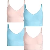Reebok Womens Everyday Bras - 2 Pack or 4 Pack Soft Stretch Longline Ladies Bralettes Performance Wireless Bras for Women