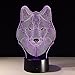 Wolf Night Lights for Kids,3D Night Lamp, Children Toys for Boys, 7 LED Colors Changing Lighting, Touch USB Charge Table Desk Bedroom Decoration, Cool Gifts Ideas Birthday Xmas for Baby Girl Friends