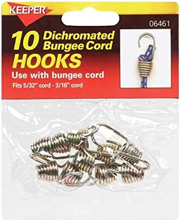 Keeper 06461 4MM 5/32" Bungee Cord Hooks 10 Count