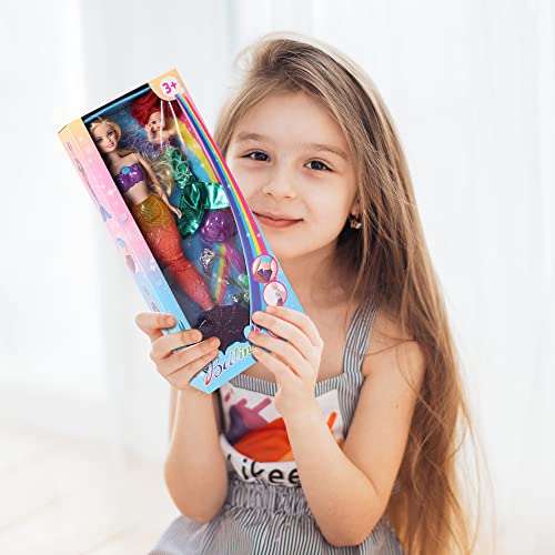 BETTINA Pink Hair Mermaid Princess Doll with Little Mermaid Doll