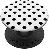 Polka Dots Dot Pattern Print Black White PopSockets Adhesive PopGrip