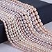 Natural Pearl Freshwater Cultured Pearl Beads for Jewelry Making Oval Beads Punch Loose Beads Handmake DIY for Jewelry Making DIY Women Necklace Bracelet 6-7 mm Color White 38 cm