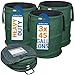 GloryTec 3-Pack Collapsible Garden Bag 45 Gallons Each - Heavy-Duty Gardening Container - Comparative-Winner 2018* - Reusable Trash Can for Leaf, Lawn and Yard Waste - Premium Bagster