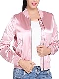 NIELLO Women's Satin Quilted Bomber Jacket Short Padded Jacket Coat