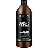 Redken Brews Daily Shampoo For Men - Lightweight Hydrating Cleanser For All Men's Hair Types, Adds Moisture and Shine to Dry Hair, 33.8 Fl Oz