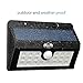 California Basics 20 LED Solar Powered Motion Sensor Wall Flood Light for Outdoors, Weatherproof, Black