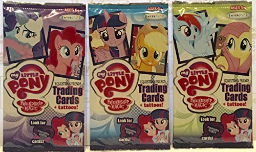 3 Pack Bundle My Little Pony Friendship Is Magic Equestrian Friends Trading Cards + Tattoos