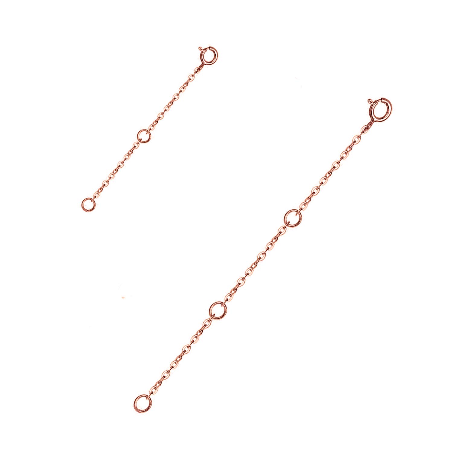 WINNICACA Necklace Extender s925 Sterling Silver Rose Gold Plated Necklace Extender Bracelet Extender Chians for Jewellery Making,2 Pieces Set