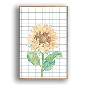 Framed Canvas Wall Art Beautiful Flowers in Grid Giclee Print Gallery Wrap Modern Home Prints Ready to Hang - 16x24 inches