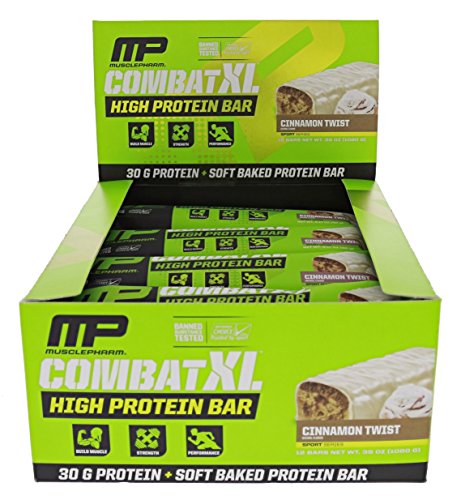 MusclePharm Combat XL Mass Gainer Bars Cinnamon Twist 12/90g Bars