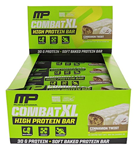 UPC 653341418715, MusclePharm Combat XL Mass Gainer Bars Cinnamon Twist 12/90g Bars