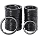 Sumind 40 Pieces Flat Key Rings Metal Split Rings Keyrings Keychain Ring for Car Home Keys Attachment, 1 and 1.25 Inch, Black