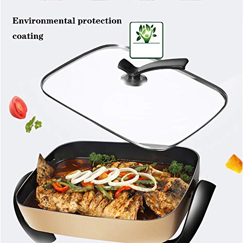 JTJxop Electric Skillet Pan with Lid, Professional MultiFunction Electric Cooker, with Glass