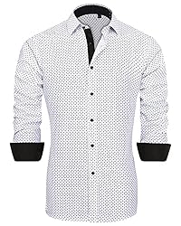 J.VER Men's Casual Long Sleeve Pattern Dress Shirt