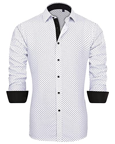 J.VER Men's Casual Long Sleeve Pattern Dress Shirt