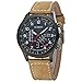 GOHUOS Men's Sport Business Military PU Leather Band Analog Quartz Wrist Watch-Brown