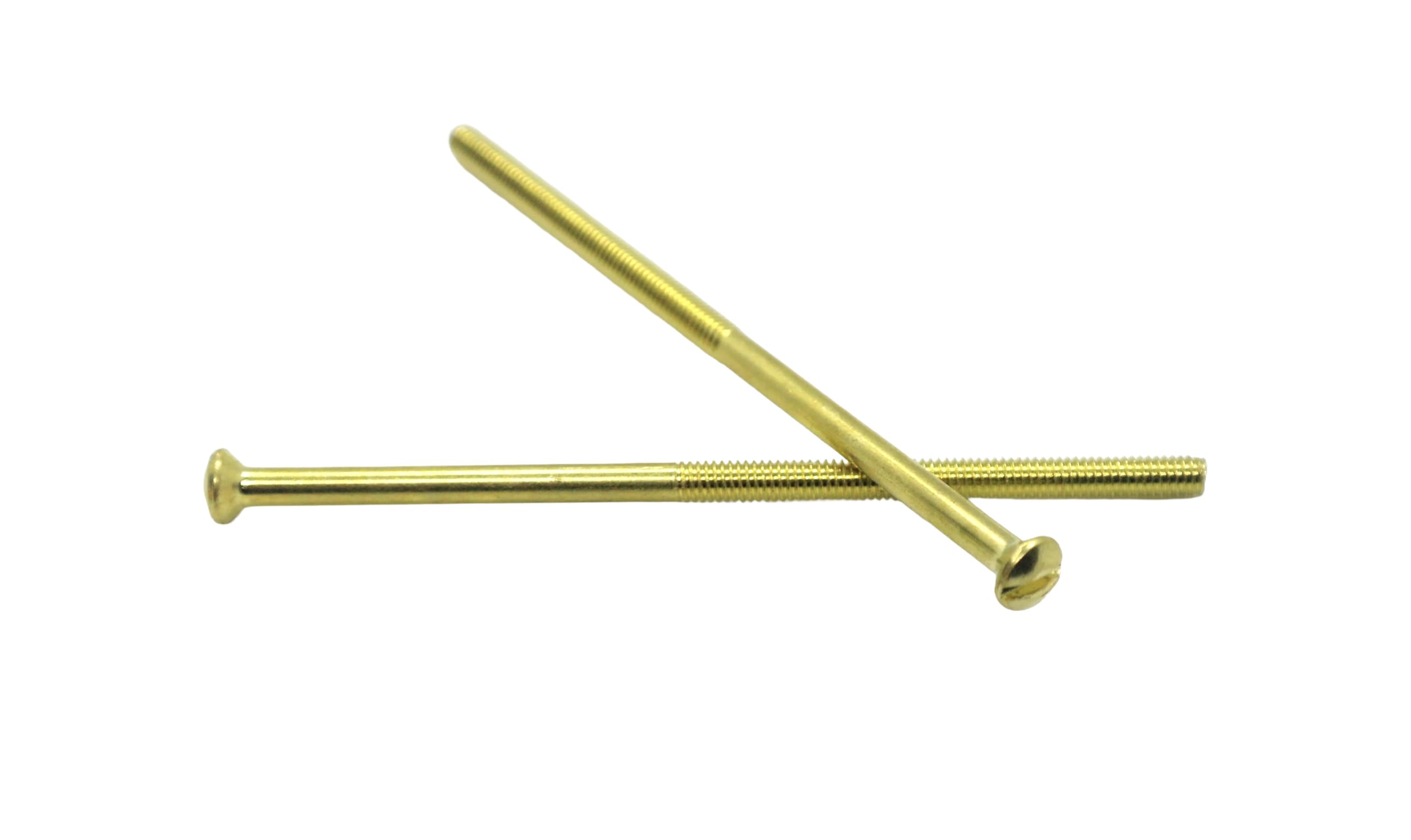 Electrical Screws Brass finish M3.5 x 75mm Length for Sockets Plugs or Switches Pack of 8 (75mm)