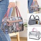 Ladiy New Prints Heat Preservation Portable Zipper Closure Lunch Bag Tote Lunch Bags