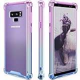 SANKMI Samsung Galaxy Note 9 Case,Clear Note 9 Case Shockproof TPU Bumper Cases Non Slip Scratch Resistant PC Hard Back Protective Case Cover for Galaxy Note 9 -Purple Blue