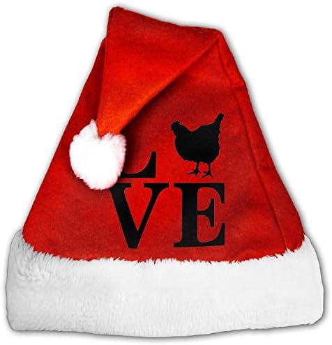 Farm Animal Love Chickens Christmas Hat Velvet Santa Claus Hat S Size For Kid,M Size For Adult