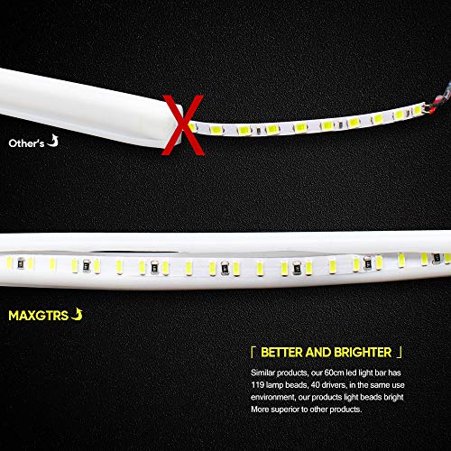 image for MAXGTRS 2Pcs 23-inch Ultrafine LED Strip Tube Flexible Waterproof Dayt