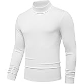 JMIERR Men's Thermal Mock Turtleneck Shirts Casual Long Sleeve Lightweight Pullover Sweaters Undershirt Slim Fit Top