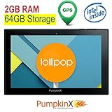 10.1 inch [2GB RAM] 64GB Android 4.4 KitKat [Intel QUAD CORE] Tablet w/ GPS, IPS 1280x800 Display, HDMI, Bluetooth 4.0, full-size USB, WiFi, Play Store-American Pumpkins