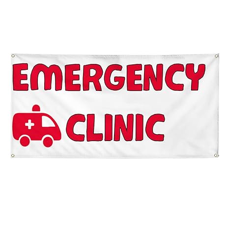 Amazon Com Vinyl Banner Sign Emergency Clinic Health Care