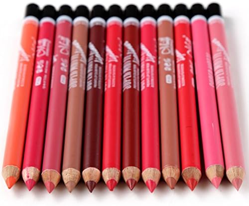 YeeSure 12 pc Matte Lip Liner Pencils Set for 12 Colors Waterproof Fine