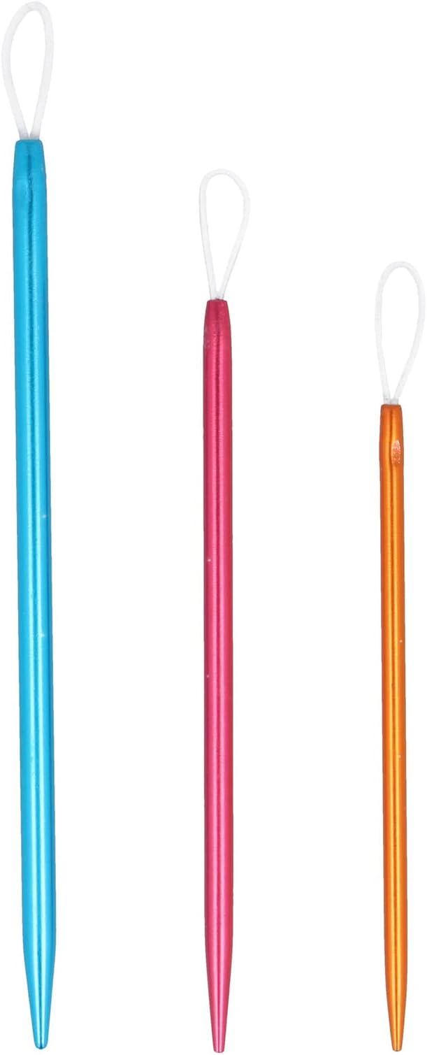 KnitPro Wool Set of 3 Aluminium Knitting Needles Multi-Colour 2.25 2.75 3.25mm