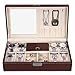 SONGMICS Brown Jewelry Box 8 Watch Organizer Storage Case with Lock and Mirror UJWB41Z