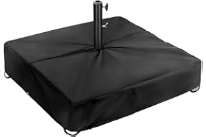 600D Waterproof Anti-UV Heavy Duty Umbrella Base Cover – Square Umbrella Stand Base Covers with Elastic Cord Zipper, 30x30x5
