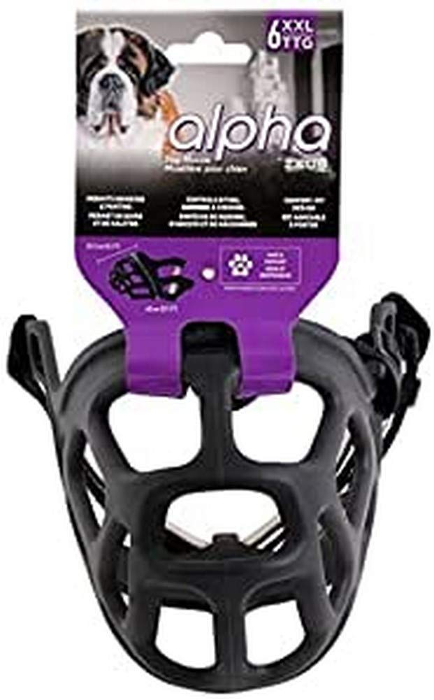 Zeus Alpha TPR Muzzle for XX-Large Dogs, Comfort Fit Design Prevents Biting, Barking and Chewing, Black — image 1