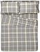 Amazon Brand – Pinzon Plaid Flannel Bed Sheet Set - Full, Grey Plaid